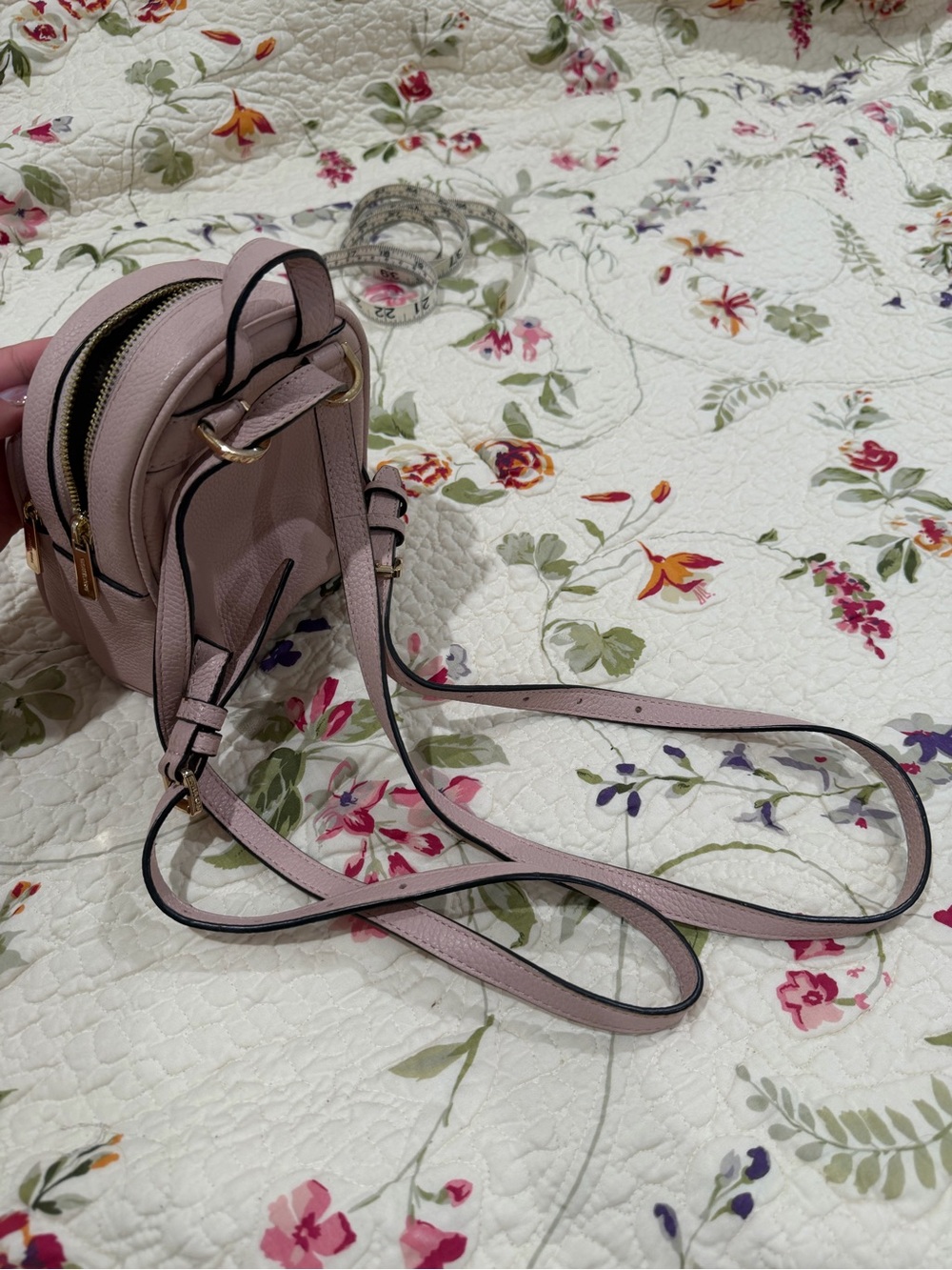 Michael Kors Powder Blush Mini Pebbled Leather Backpack - Picture 5 of 5
